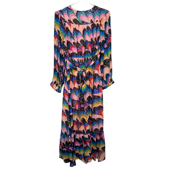 NEW Oliphant Tie Back Maxi Dress Venice Blue Large - Picture 7 of 14